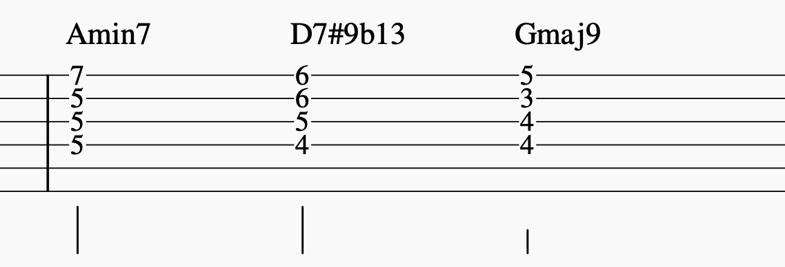 Jazz Chord labeled Fully Altered