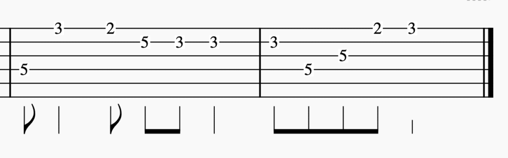 Guitar TAB with lines and numbers