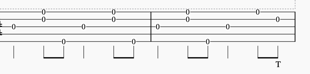 two measures of banjo tab