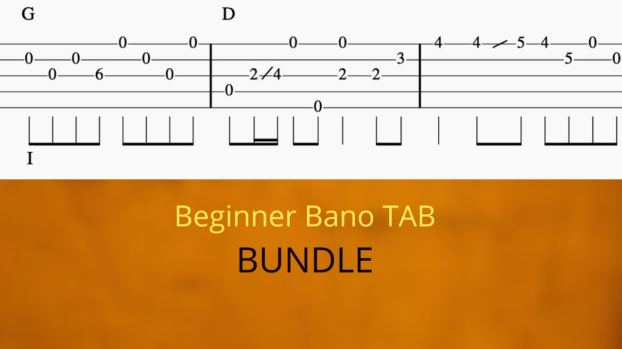 Banjo TAB with the words Beginner Banjo Bundle